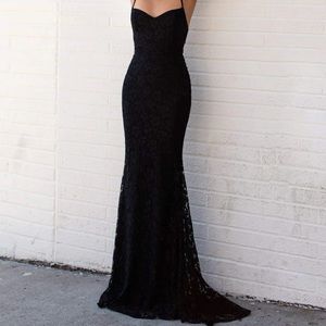 AN luxe label black lace sparkle gown